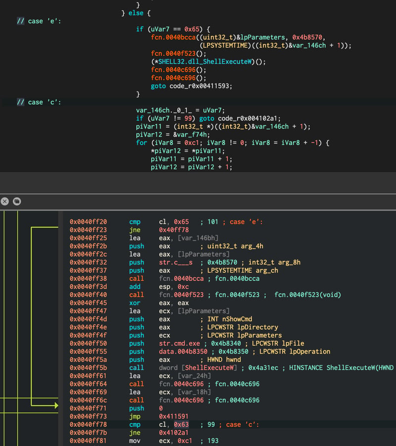 Functions executed based on RoKRAT conditions